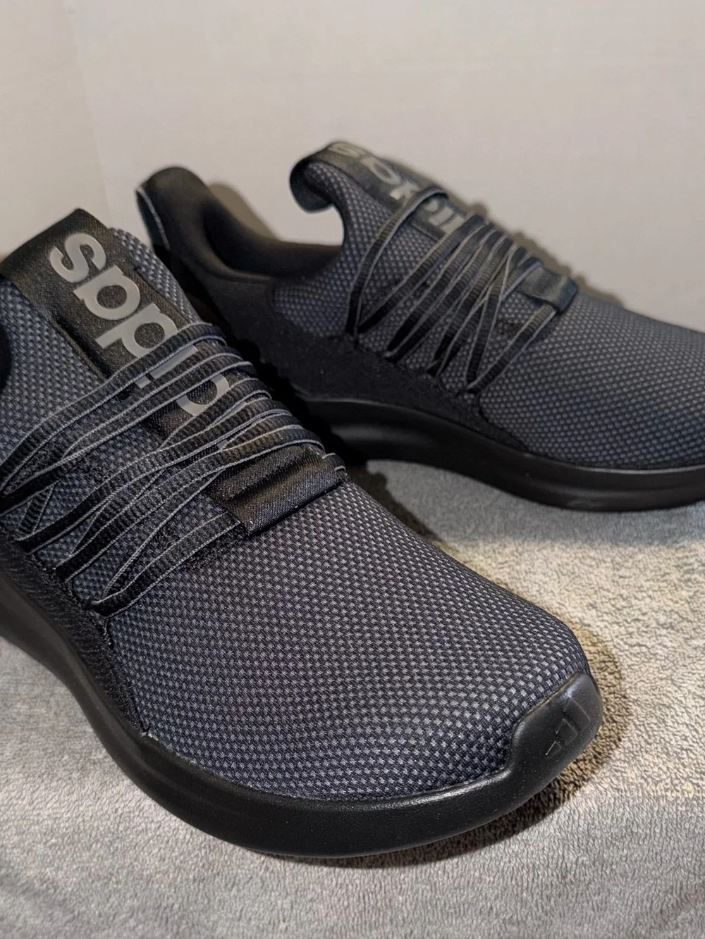 Adidas Lite Racer Adapt 7.0 Wide Black Slip-On Sneakers Size 11 NWT Mesh Textile